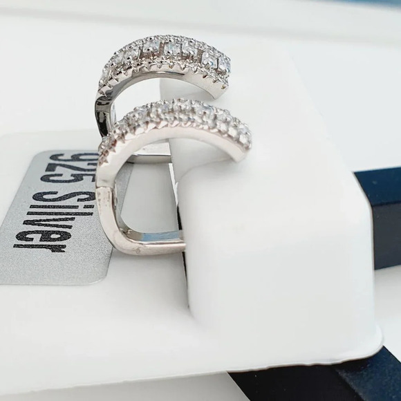 "925 Sterling Silver Cubic Zirconia Earrings, UU1P6A6161 - Picture 4 of 11